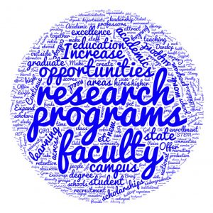 Word cloud highlighting Academic feedback collected during the Town Hall Meeting on Aug. 29, 2016.